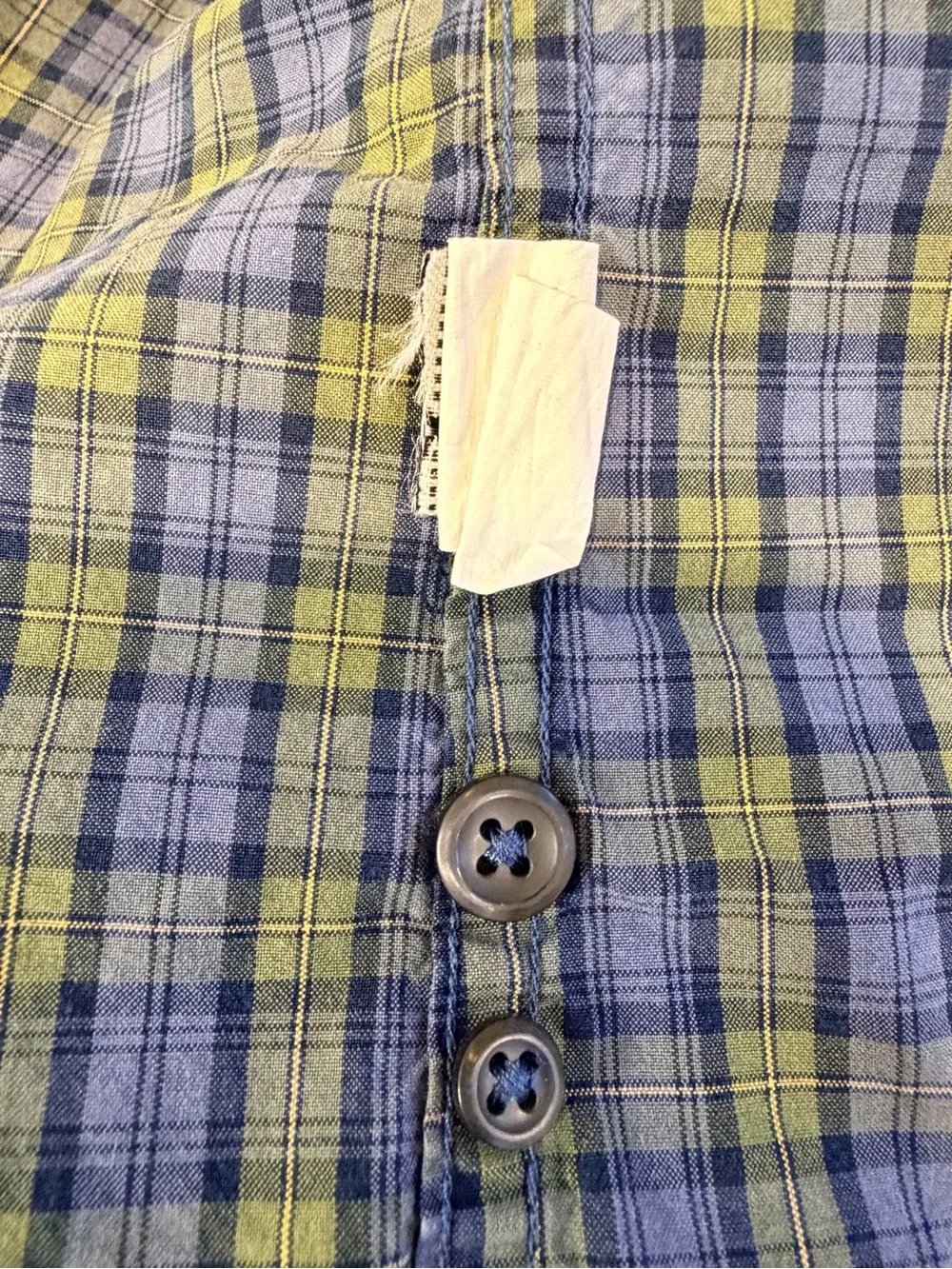 J. Crew Men's Blue and Green Plaid Button-Down Shirt